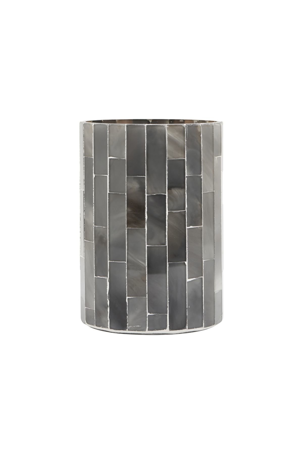 Teelichtglas Amroha, grau Ø10 x H15cm