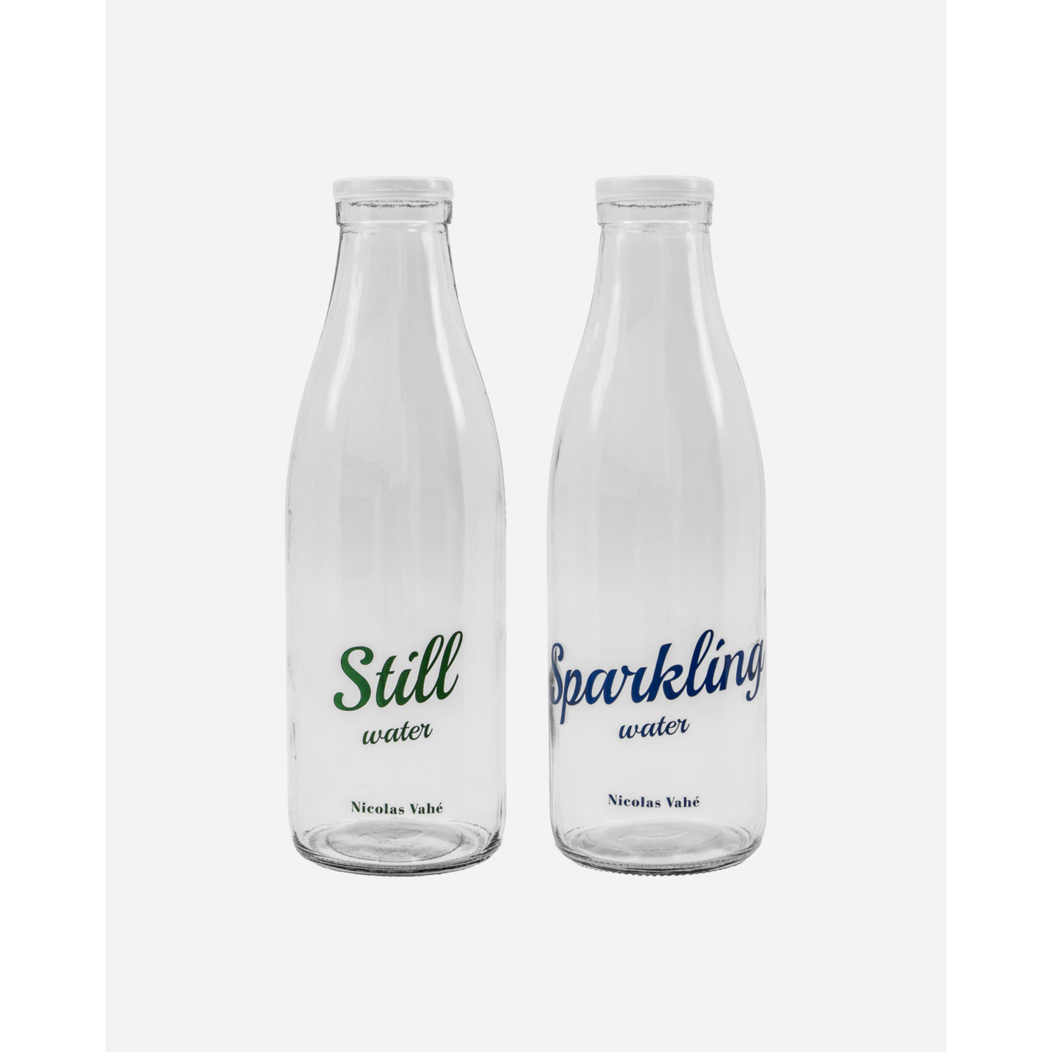 Wasserflaschen mit Deckel, 2er Set, klar 