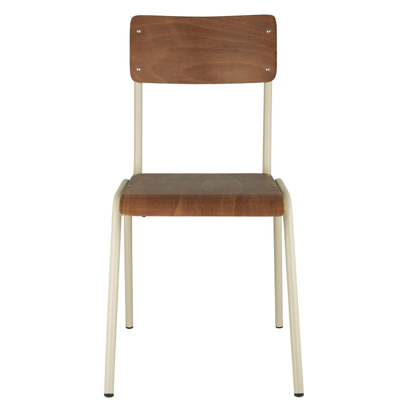 Stuhl aus Holz und Metall, weiss 