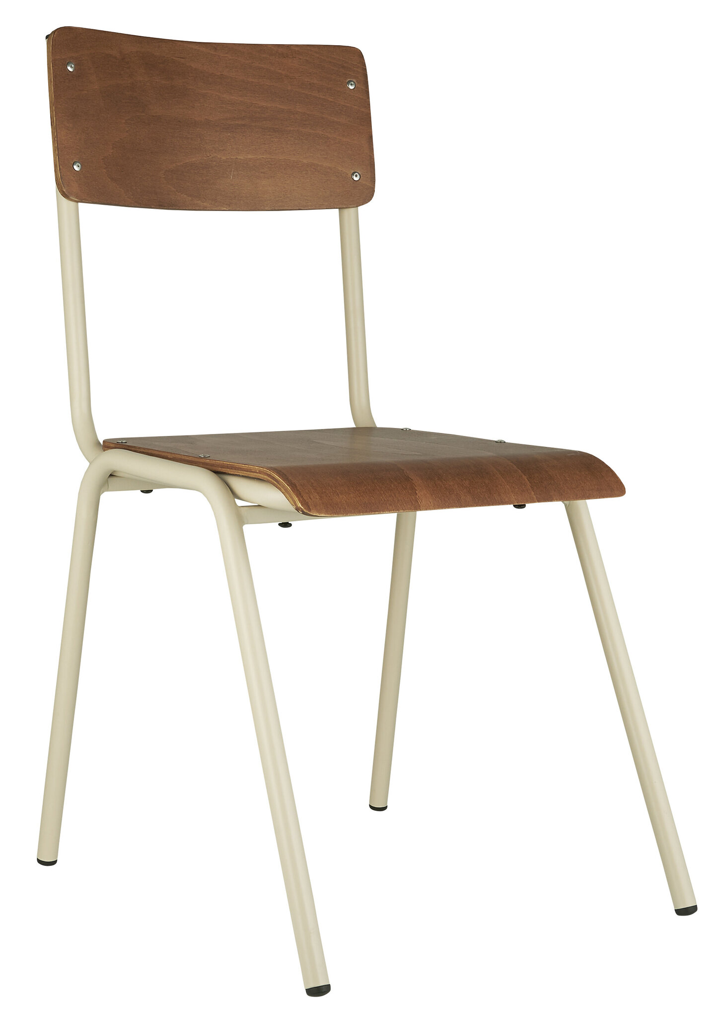 Stuhl aus Holz und Metall, weiss 