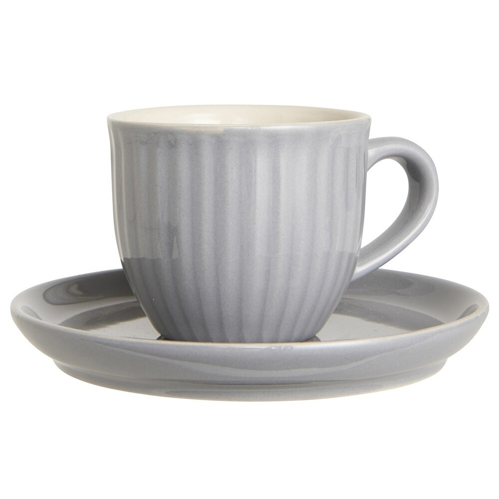 Tasse mit Untertasse Mynte, french grey 