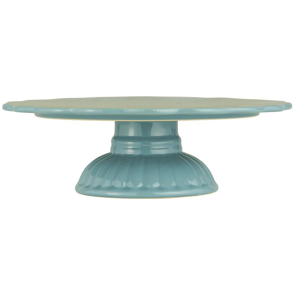 Tortenplatte mit Fuß Mynte, aqua haze 