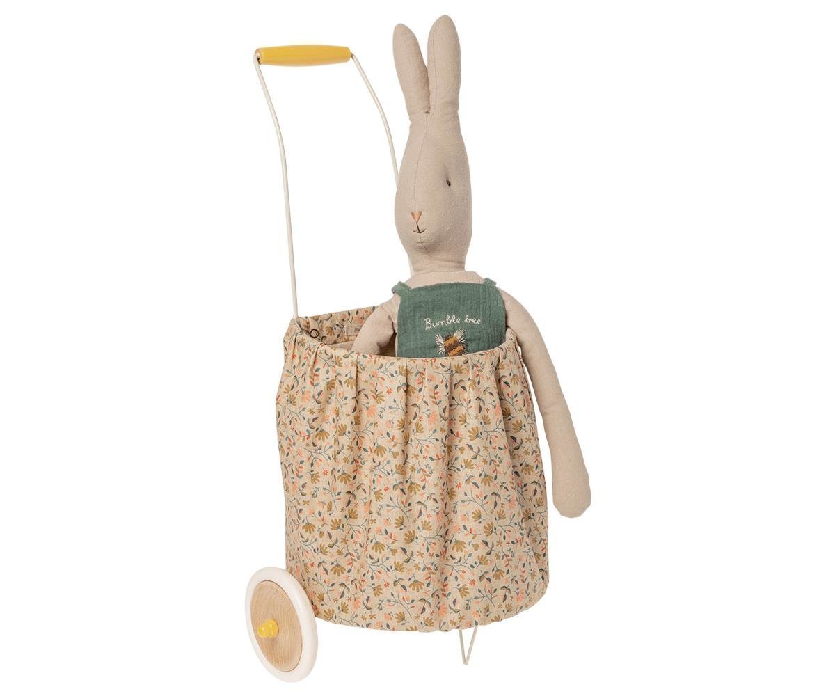 Trolley mit Blumenmuster, beige 28 x 20 x 56 cm