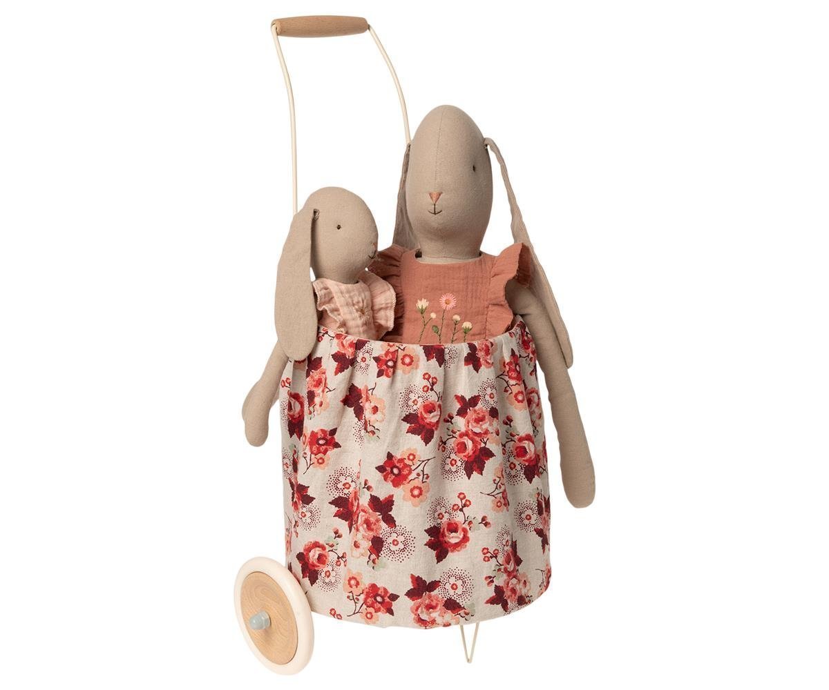 Trolley mit Blumenmuster, rot 28 x 20 x 56 cm