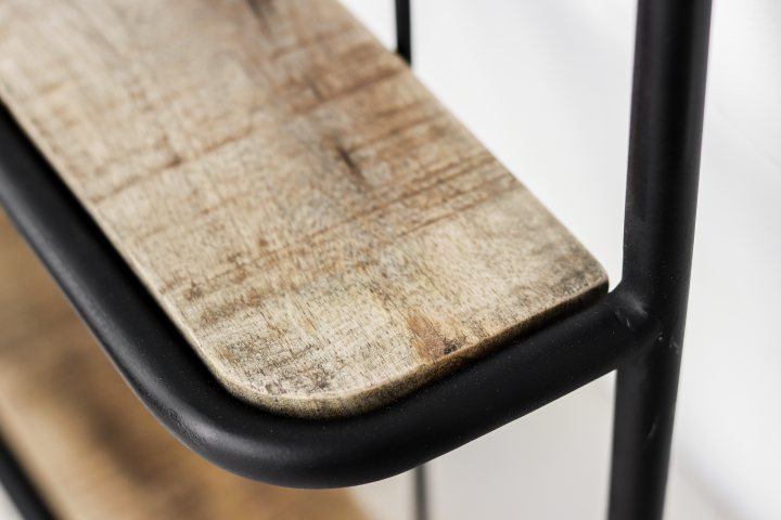 Wandregal Mangoholz/Eisen, natur 50x12x80