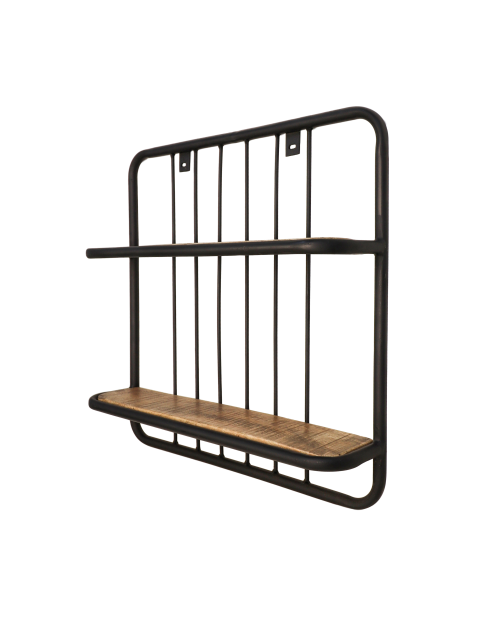 Wandregal Mangoholz/Eisen, natur 50x12x50