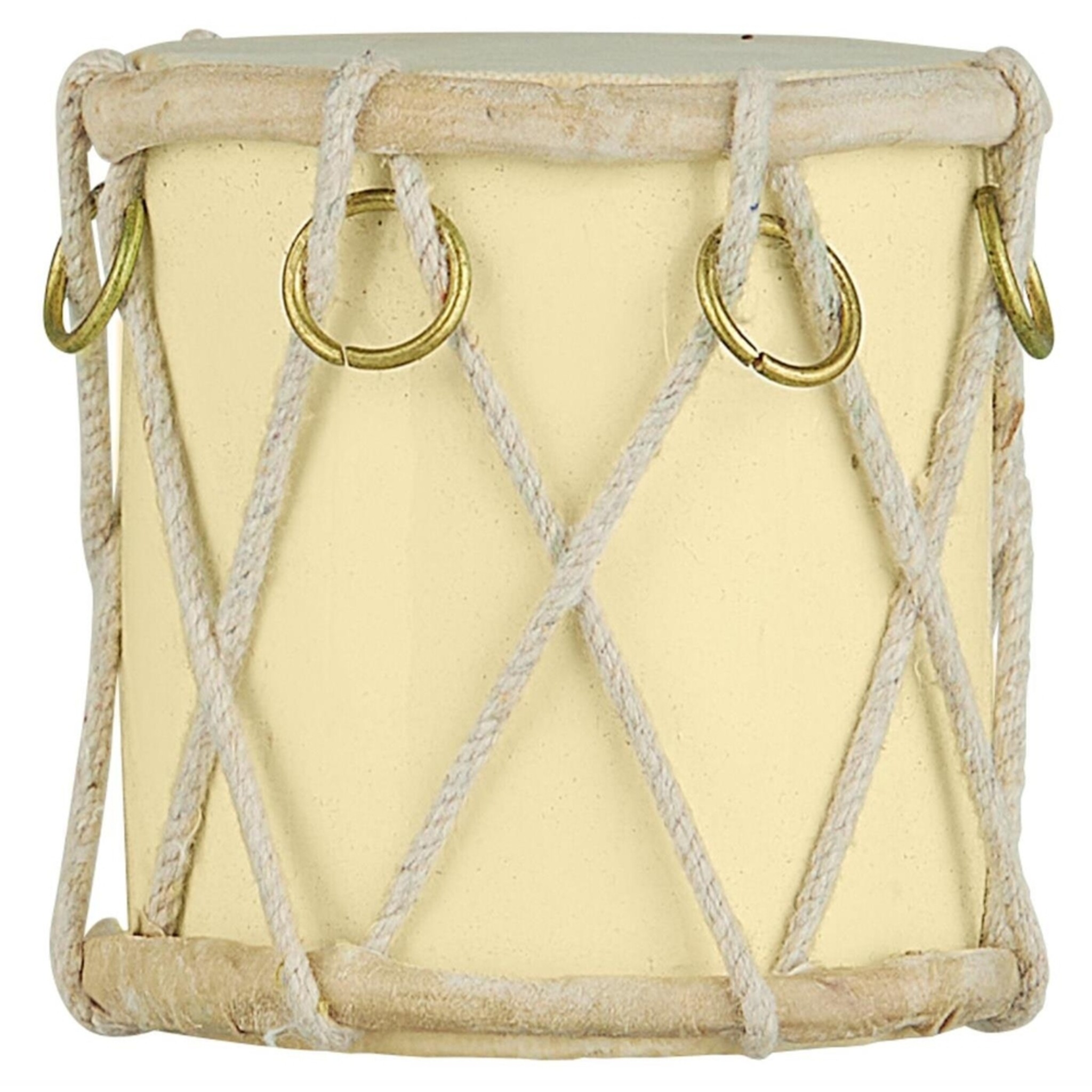 Weihnachtsdeko Trommel, creme Höhe 7, Ø 7 cm