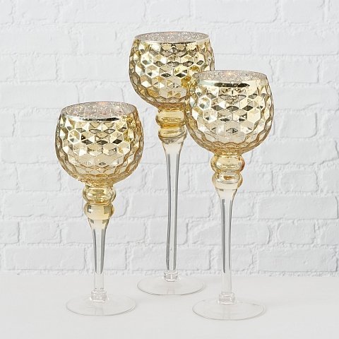 Windlicht Manou 3-teilig, gold 