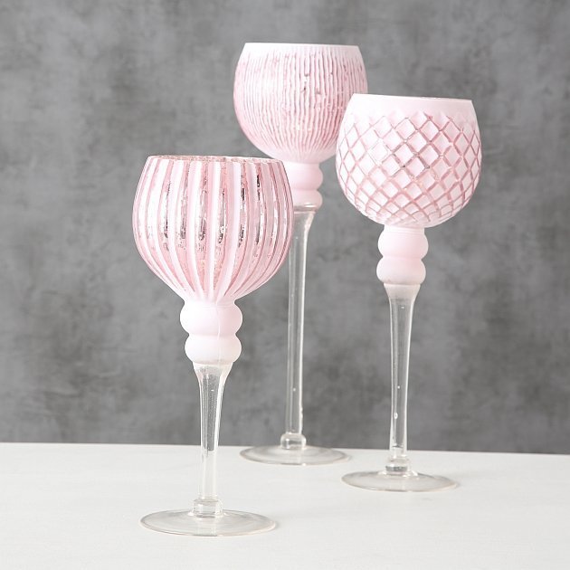 Windlicht Manou 3-teilig, rosa 