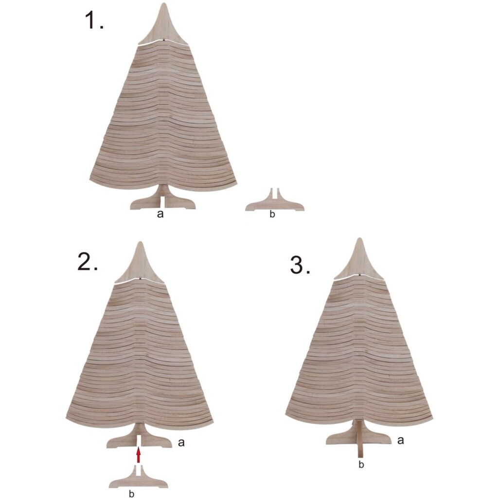 Deko Holz Tannenbaum stehend mit beweglichem Zweigen