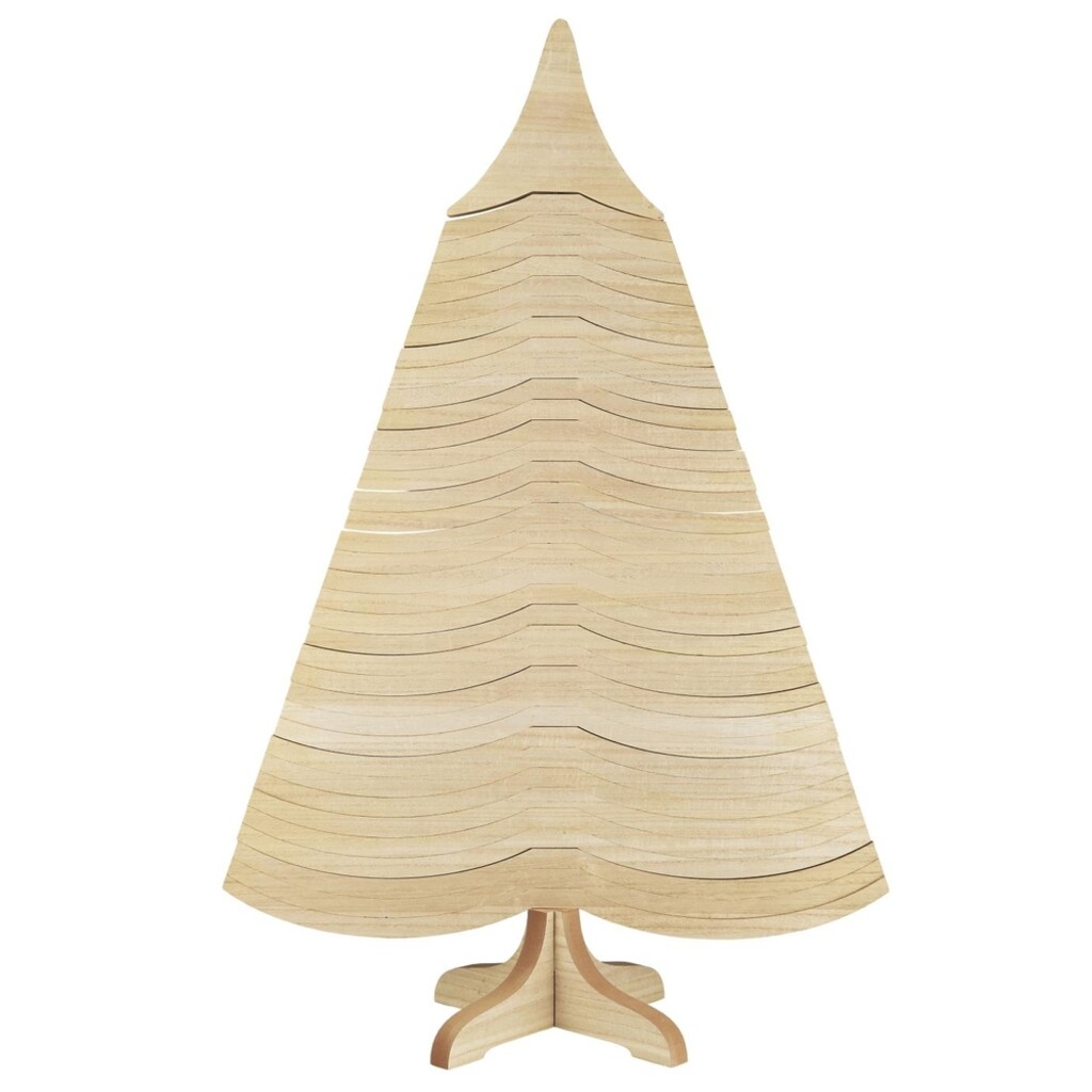 Deko Holz Tannenbaum stehend mit beweglichem Zweigen