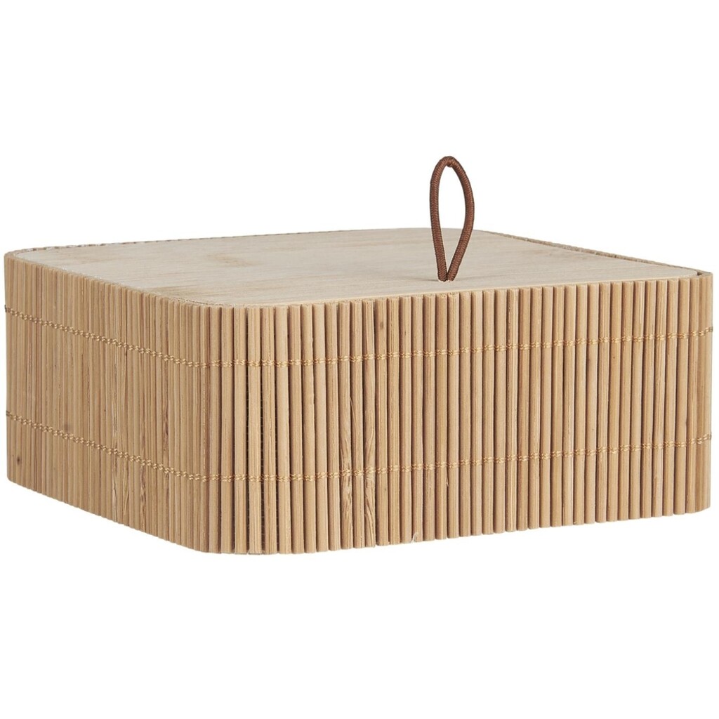 Kleine Schachtel mit Deckel quadratisch aus Bambus