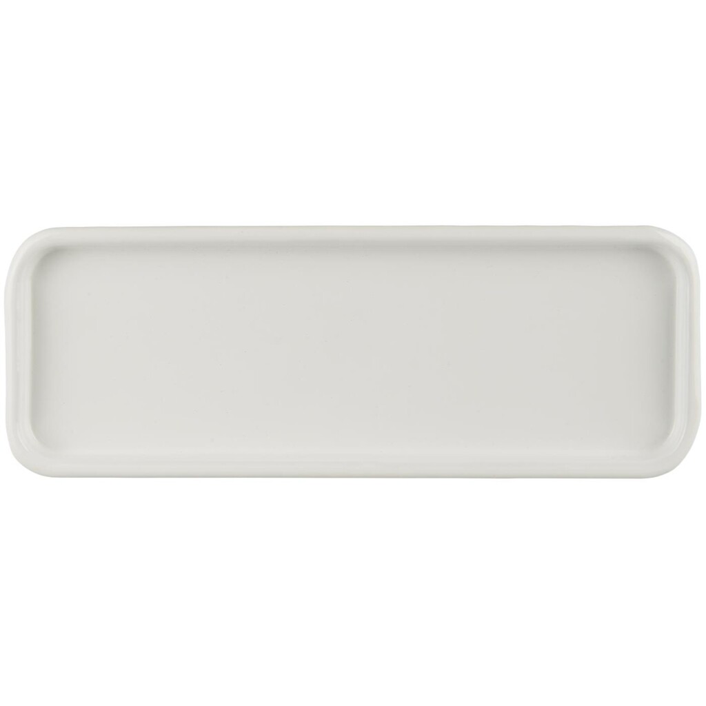 Tablett aus Emaille weiß mit weißer Kante