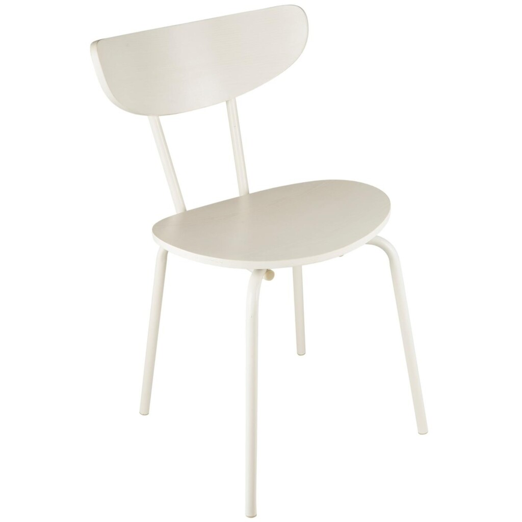 Weißer Stuhl aus Sperrholz, stapelbar