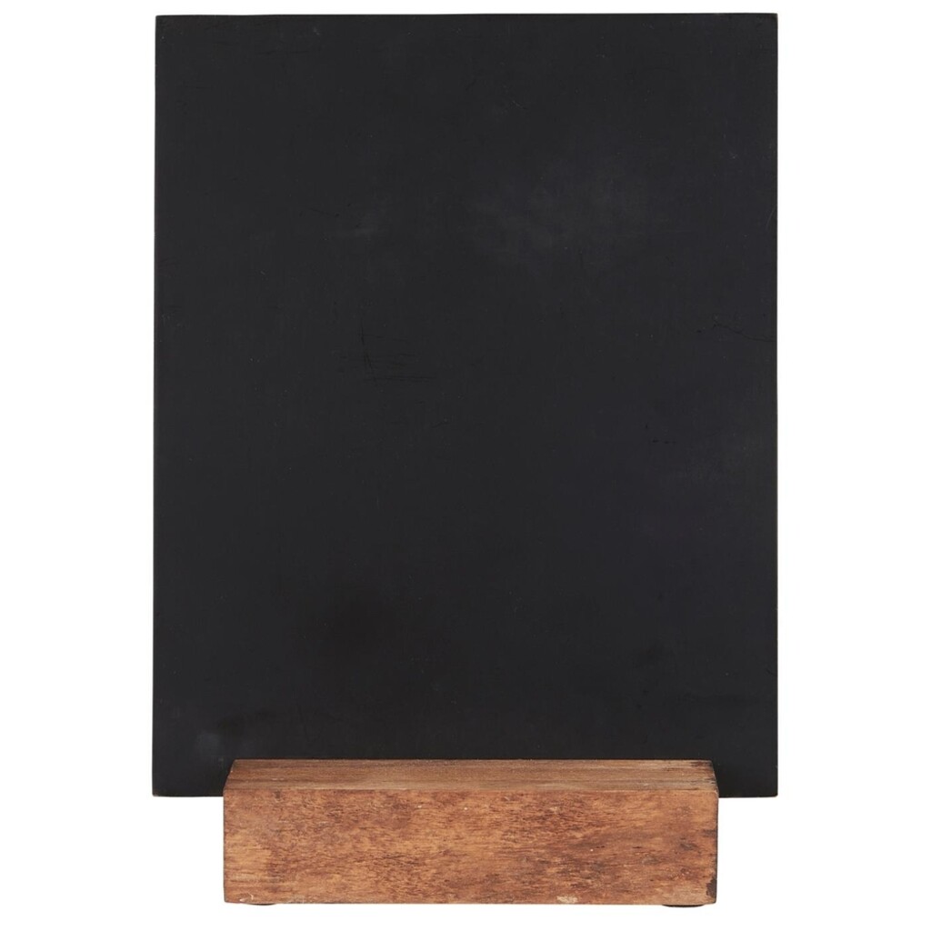 Tischtafel mit Holzklotz