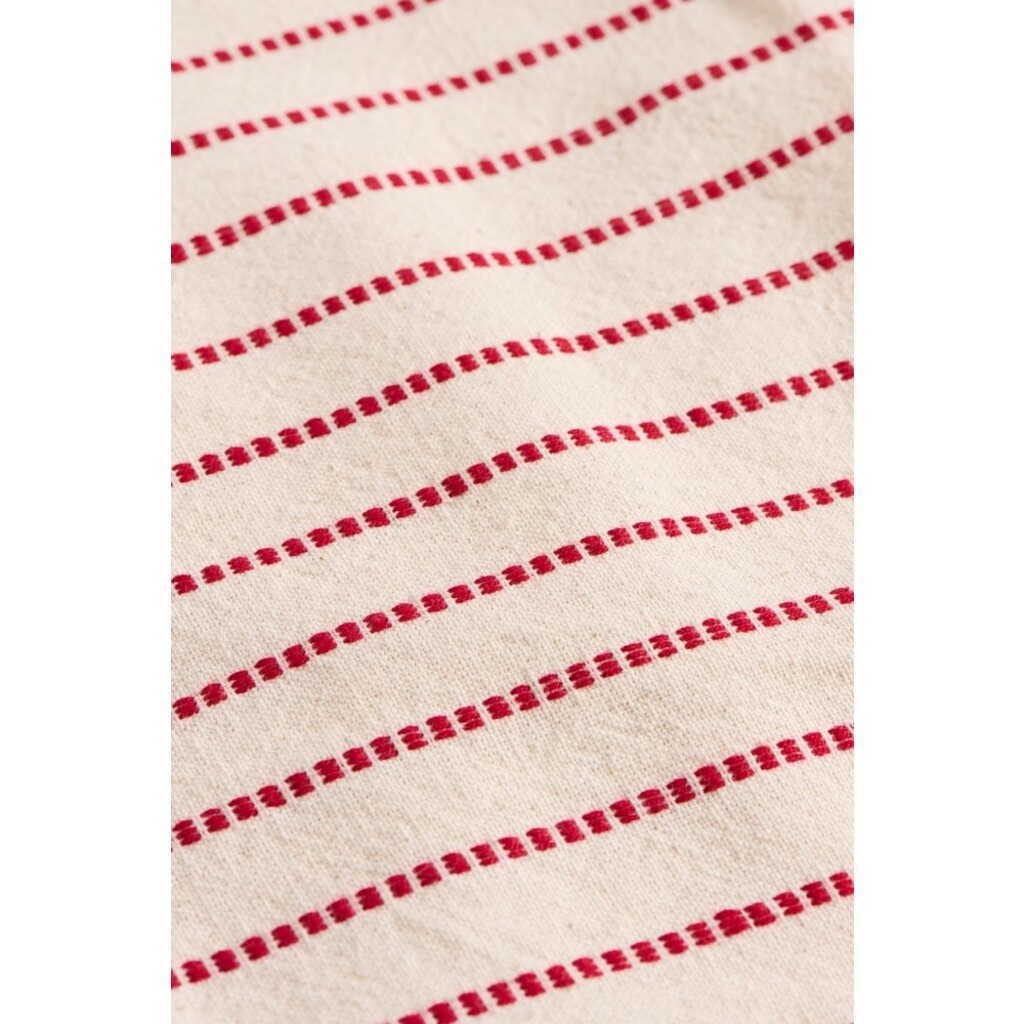 Kissenbezug Holly mit roten eingewebten Streifen