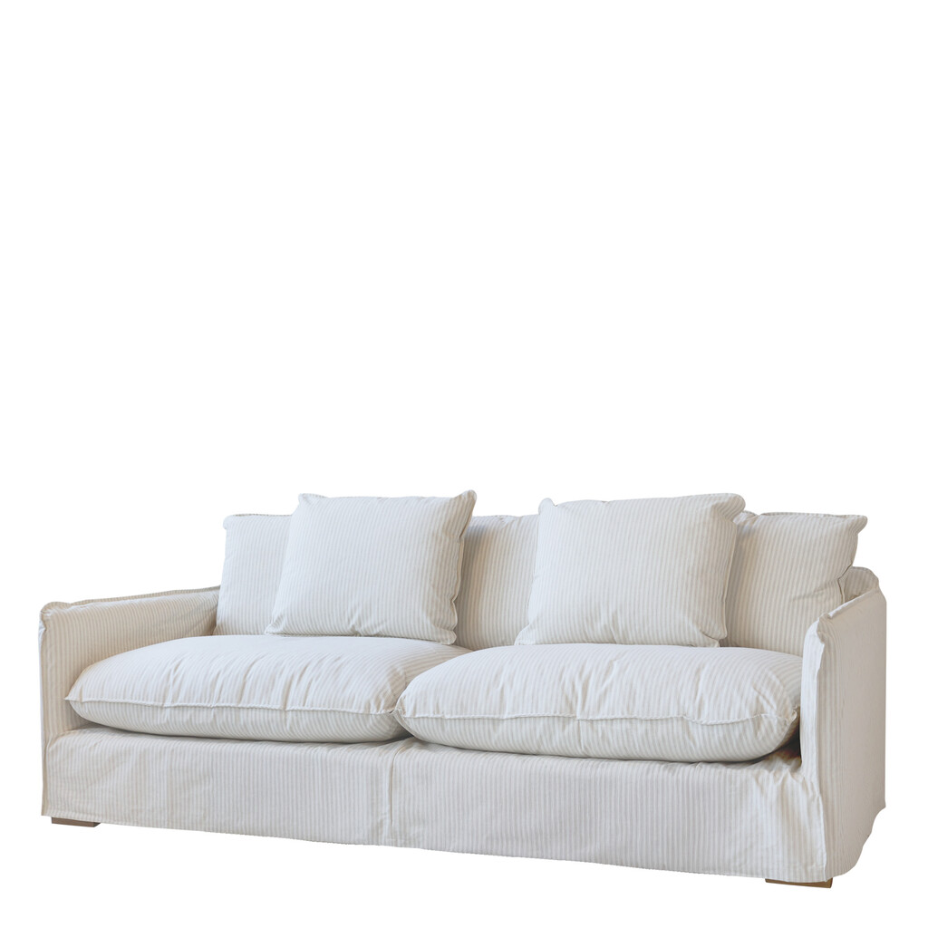 Chic Antique Malo Leinensofa mit 5 Kissen – Französischer Landhausstil online kaufen bei SKANDEKO