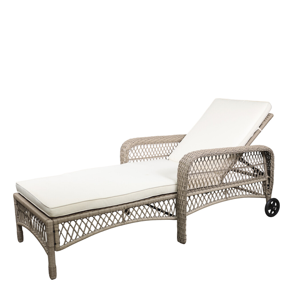 Chic Antique Liegestuhl mit Rädern – Geflochten, Landhausstil online kaufen bei SKANDEKO