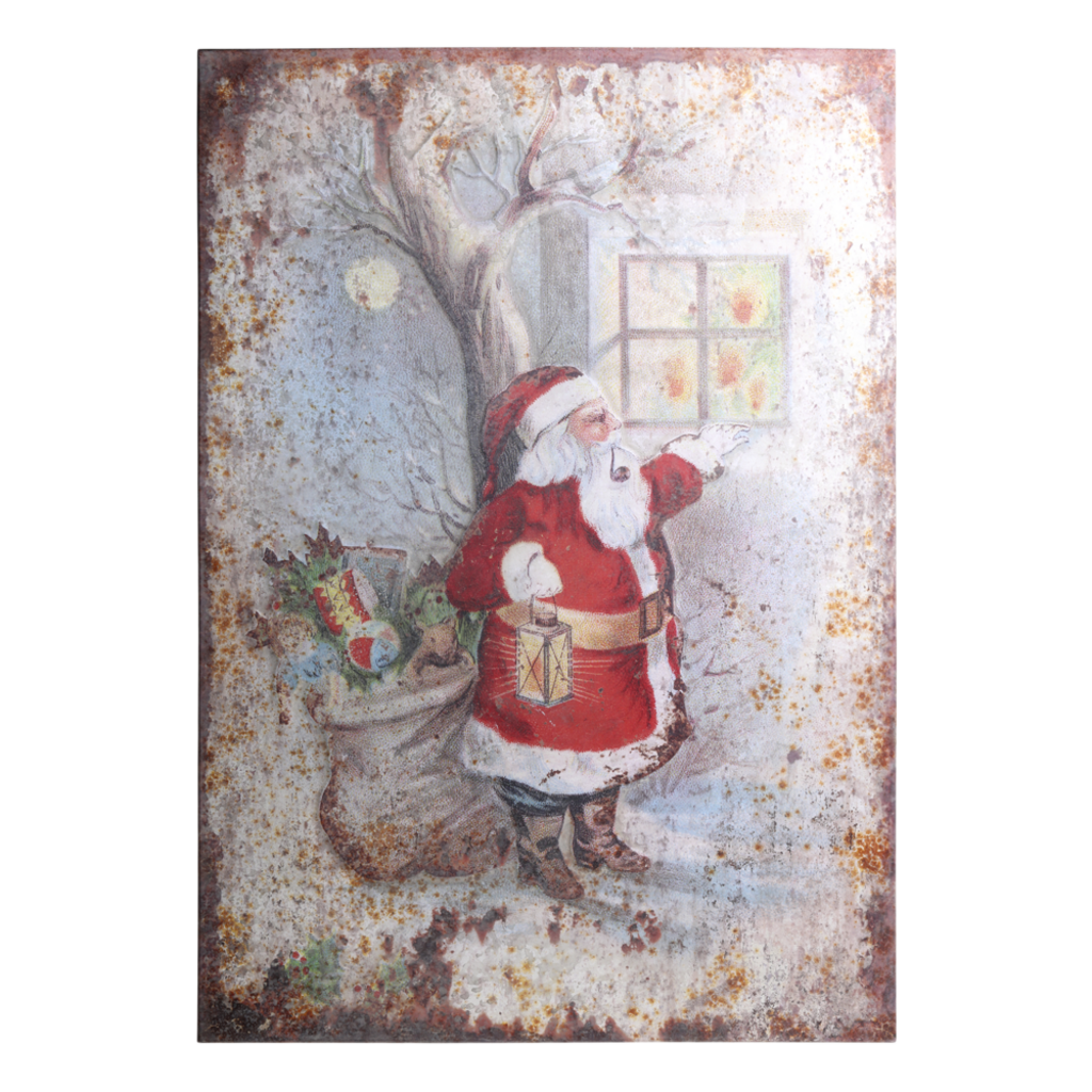 Chic Antique Vintage Schild mit Weihnachtsmann Preview Image