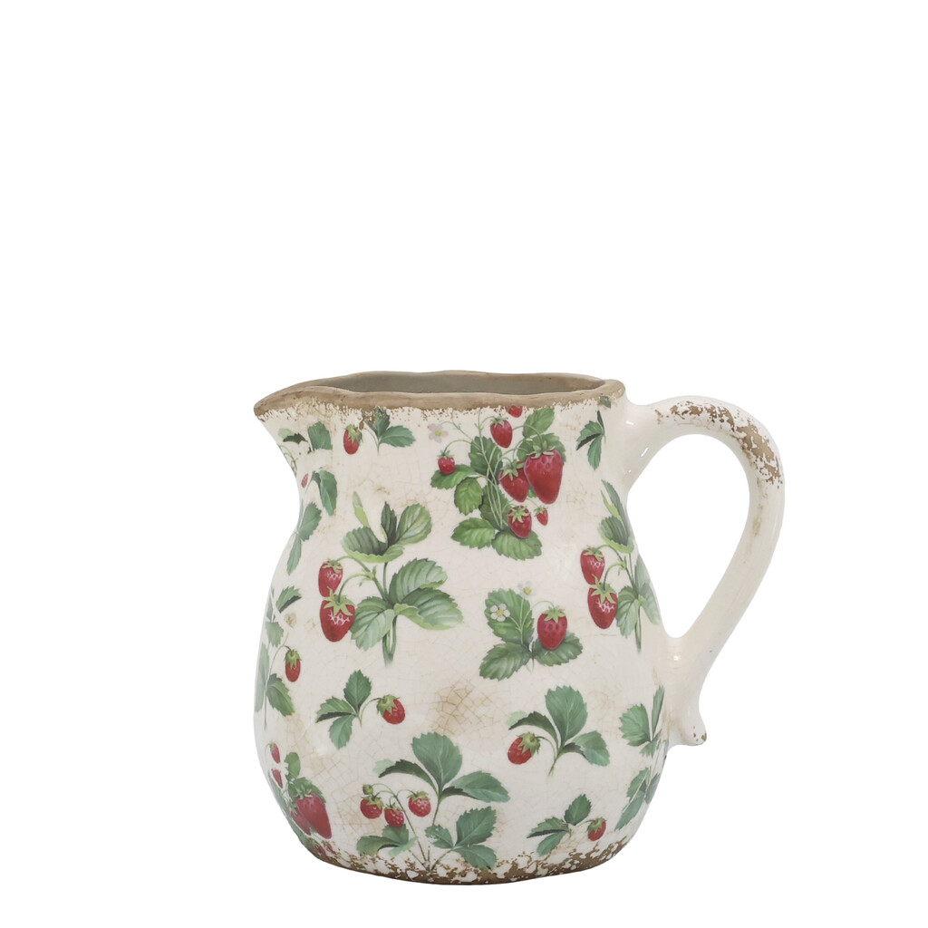 Chic Antique Fraises KeramikKanne mit Erdbeer-Motiv online kaufen bei SKANDEKO