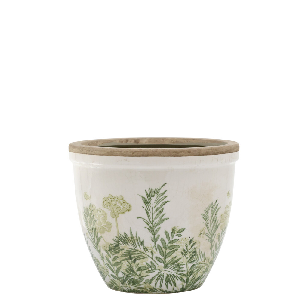 Chic Antique Laval Übertopf mit Blumendruck online kaufen bei SKANDEKO