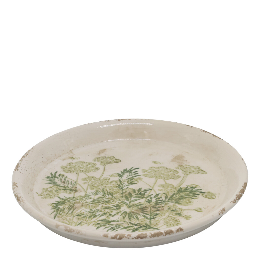 Chic Antique Laval Keramik-Tablett – Romantischer Blumendruck online kaufen bei SKANDEKO