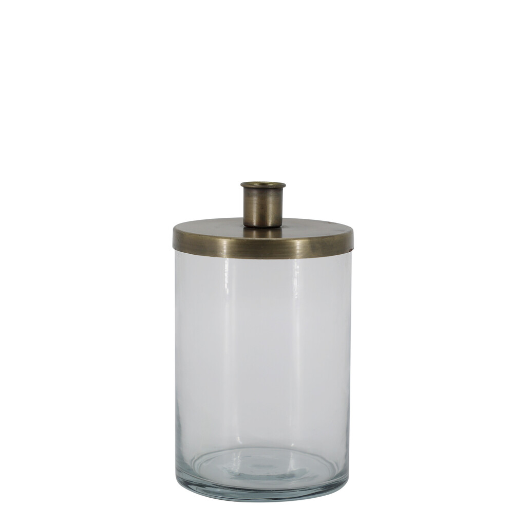 Chic Antique Kerzenständer mit Halter – Glas & Eisen Antik Messing für Stabkerzen online kaufen bei SKANDEKO