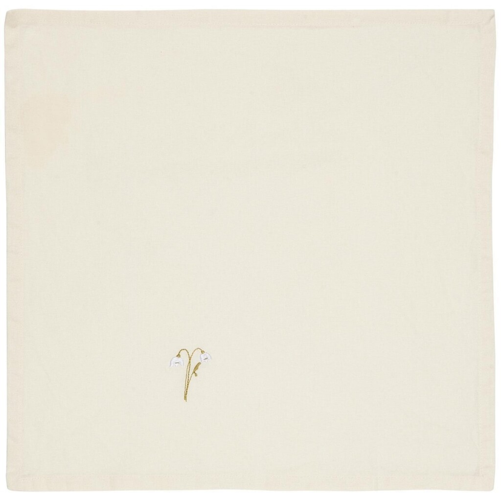 Stoffserviette Flora mit aufgestickten Blumen