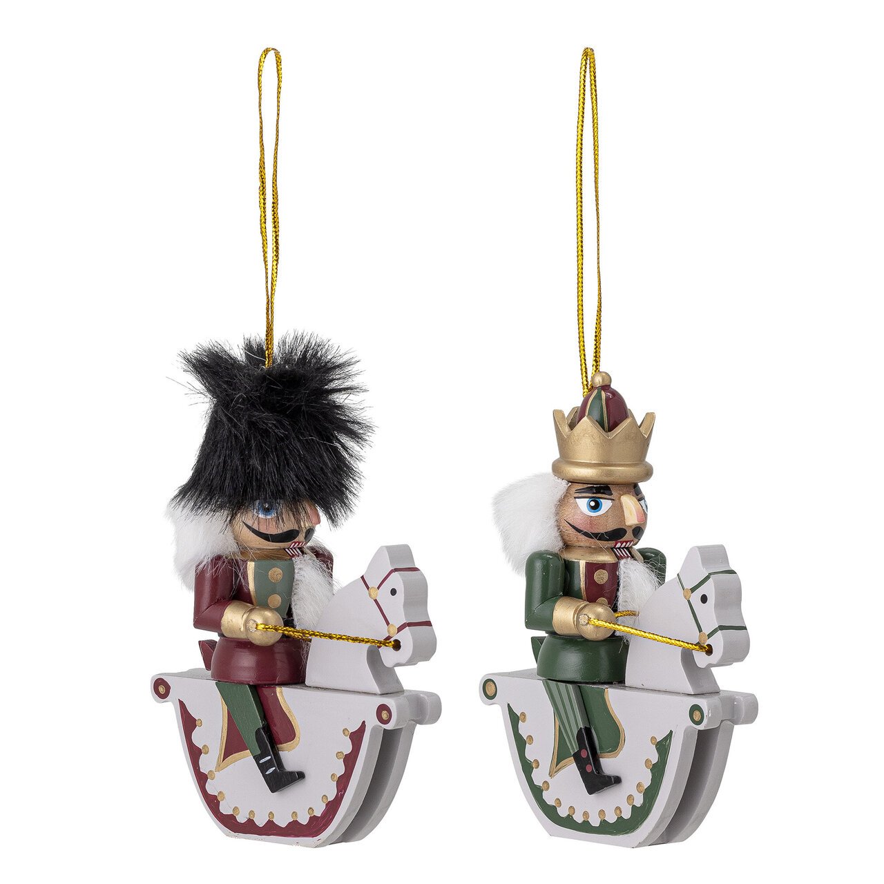 2er Set Ornament Nussknacker auf Schaukelpferd Alek