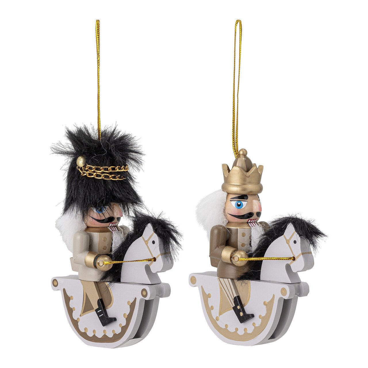 2er Set Ornament Nussknacker auf Schaukelpferd Alek