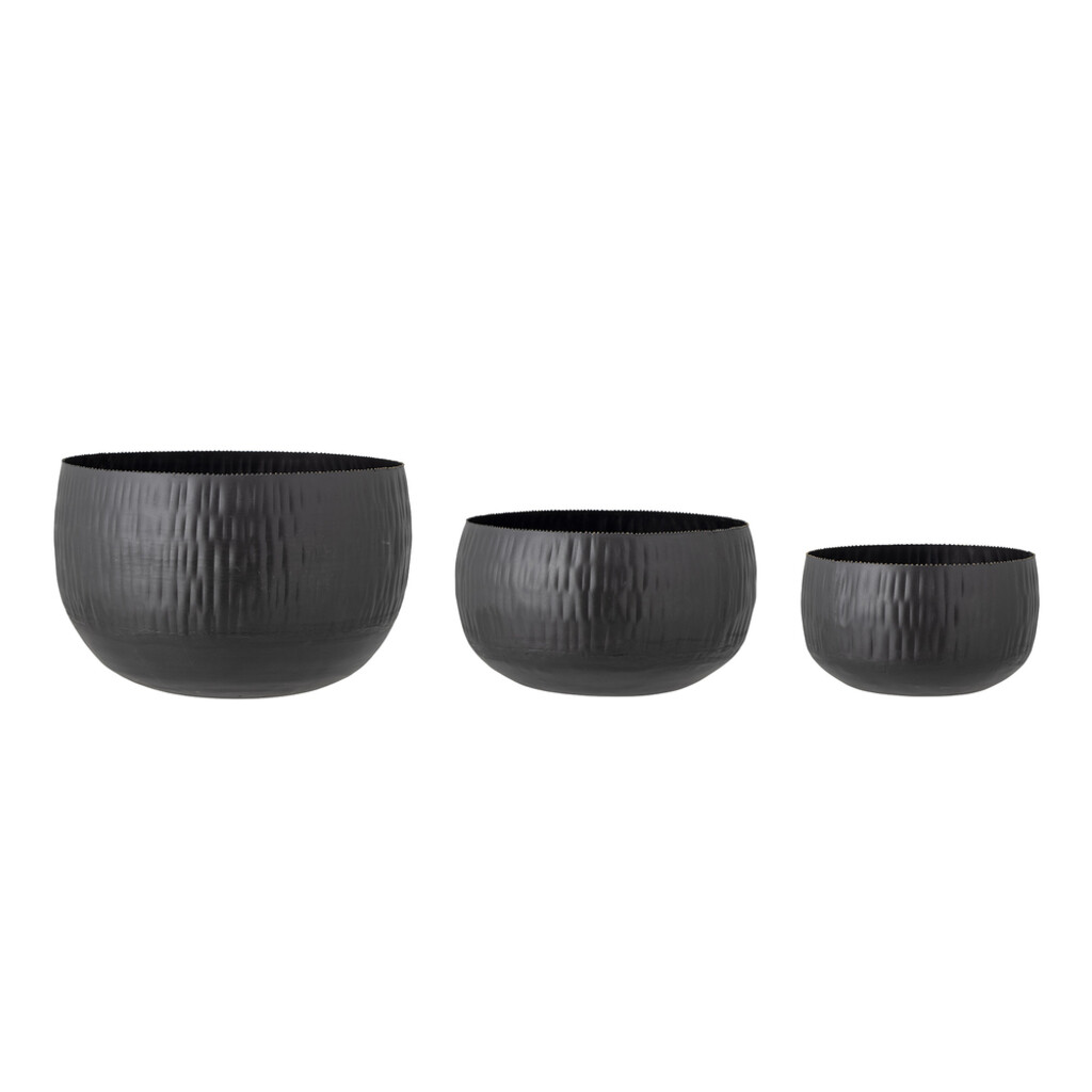 Bloomingville Abisha Blumentopf Set 3er, Schwarz, Metall online kaufen bei SKANDEKO