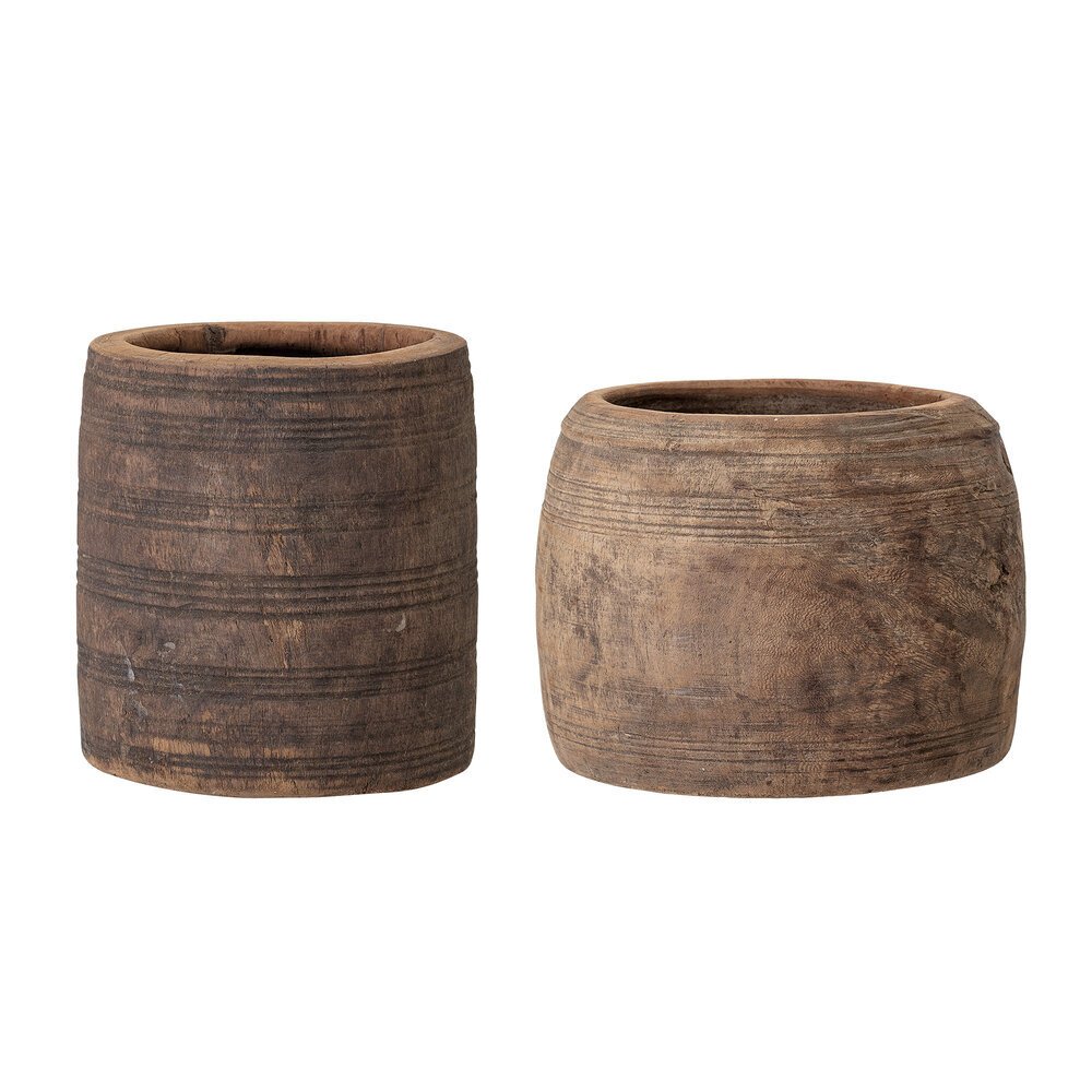 Deko Übertopf Shirko aus recyceltem Holz