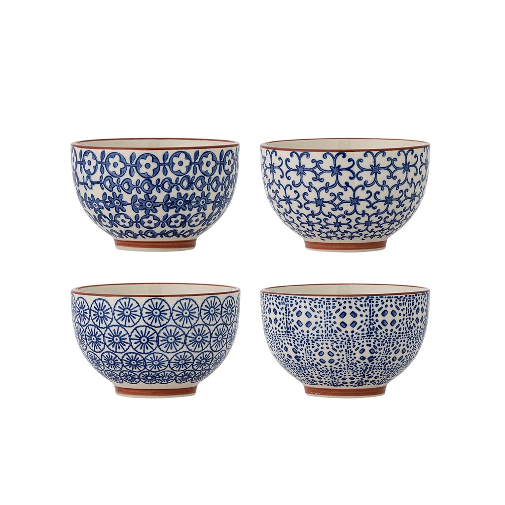 Bloomingville Karine Schale aus Steingut, Blau, 4er-Set online kaufen bei SKANDEKO