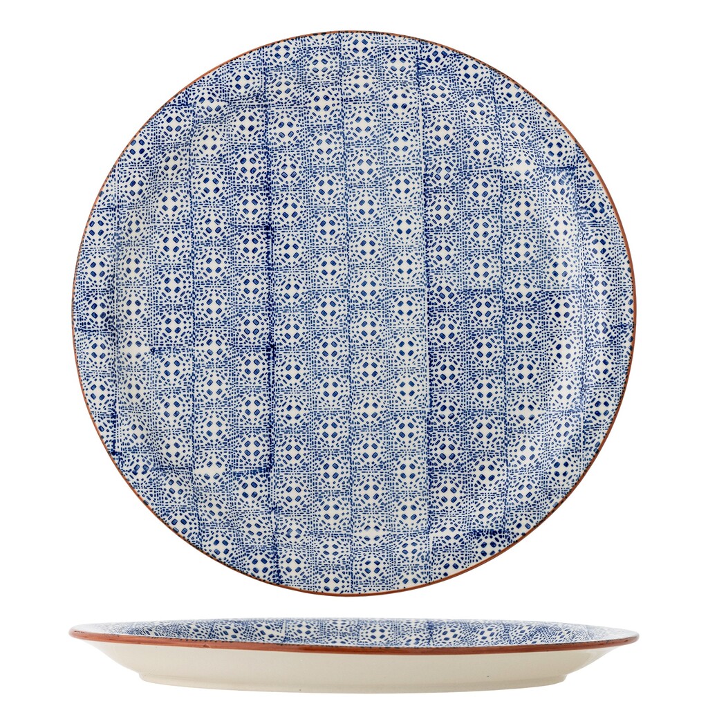 Bloomingville Karine Servierplatte Ø 35 cm aus blauem Steingut online kaufen bei SKANDEKO