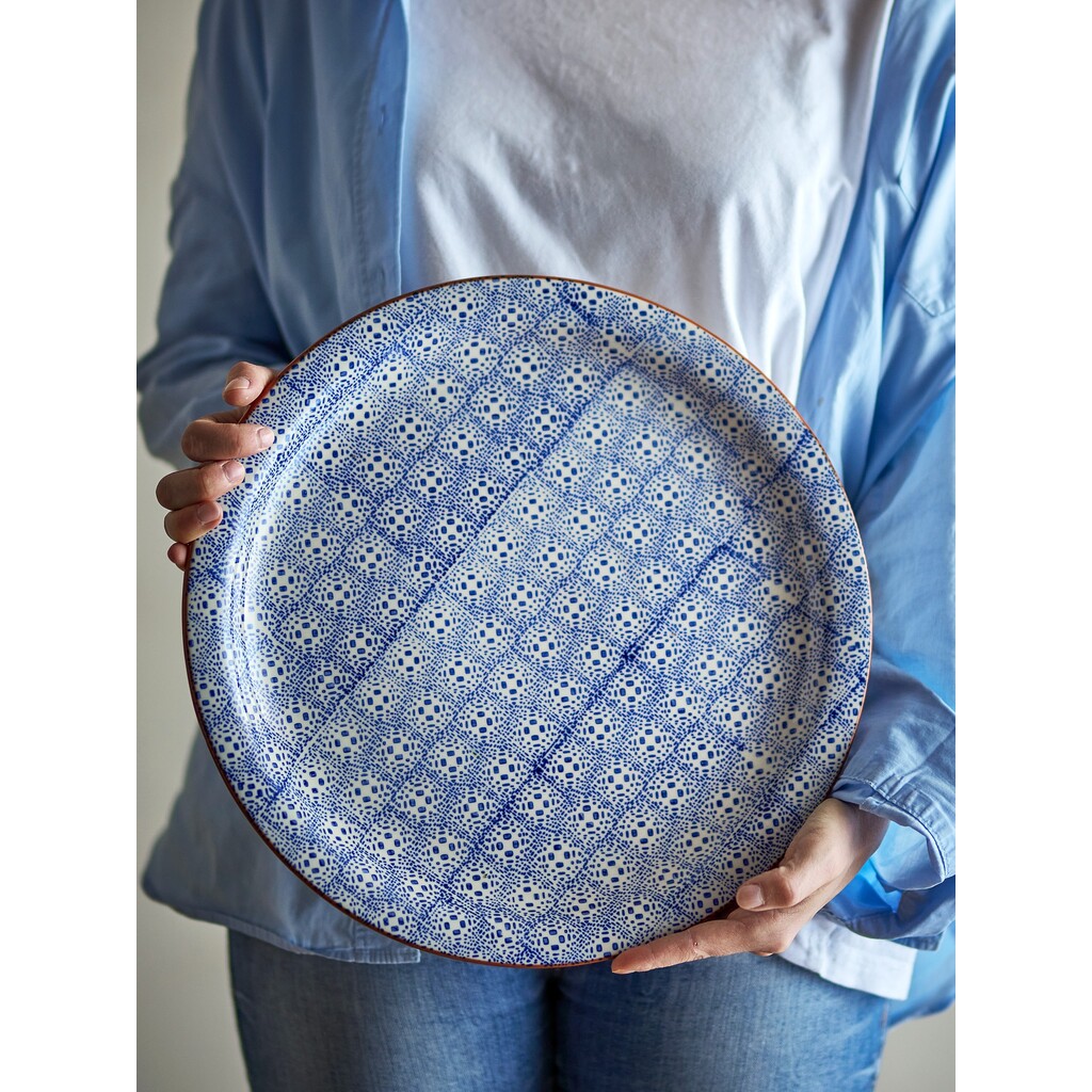 Bloomingville Karine Servierplatte Ø 35 cm aus blauem Steingut
