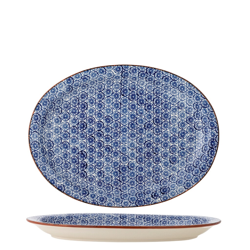 Bloomingville Karine Servierplatte aus Steingut, Blau – Skandinavischer Landhausstil online kaufen bei SKANDEKO