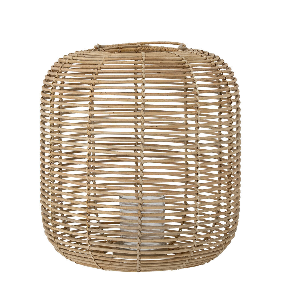 Laterne Nei mit Glas, Rattan