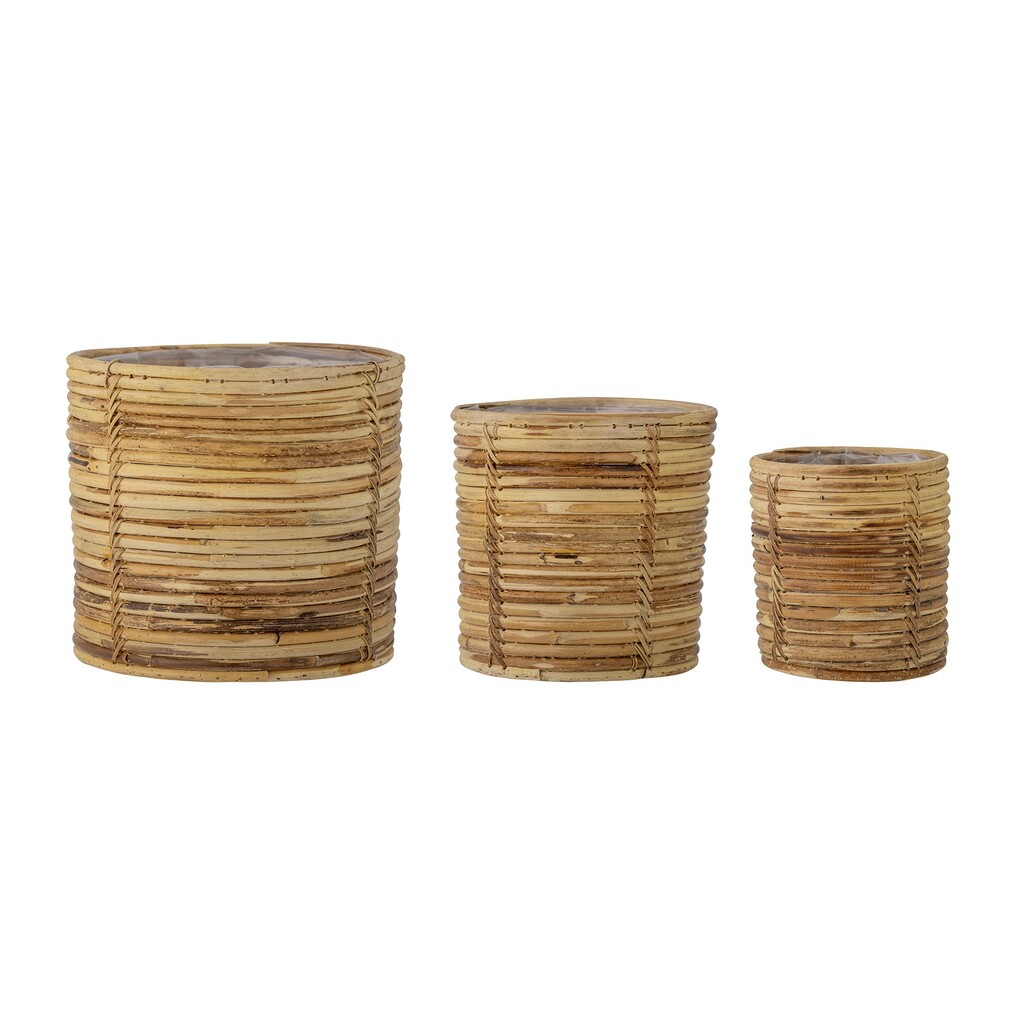 Bloomingville Linoa Pflanz Korb 3er-Set aus Rattan online kaufen bei SKANDEKO