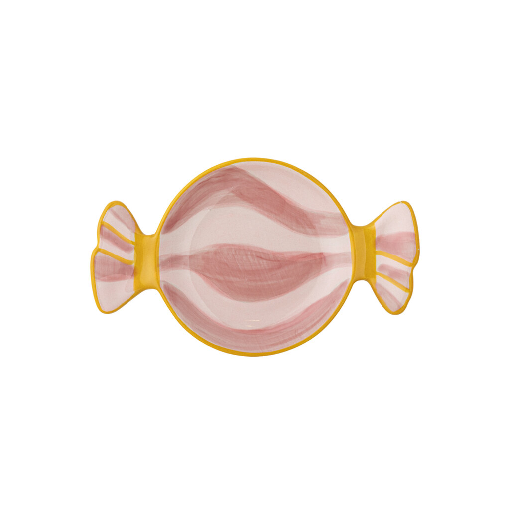 Servierplatte Caramella aus Steingut Rosa