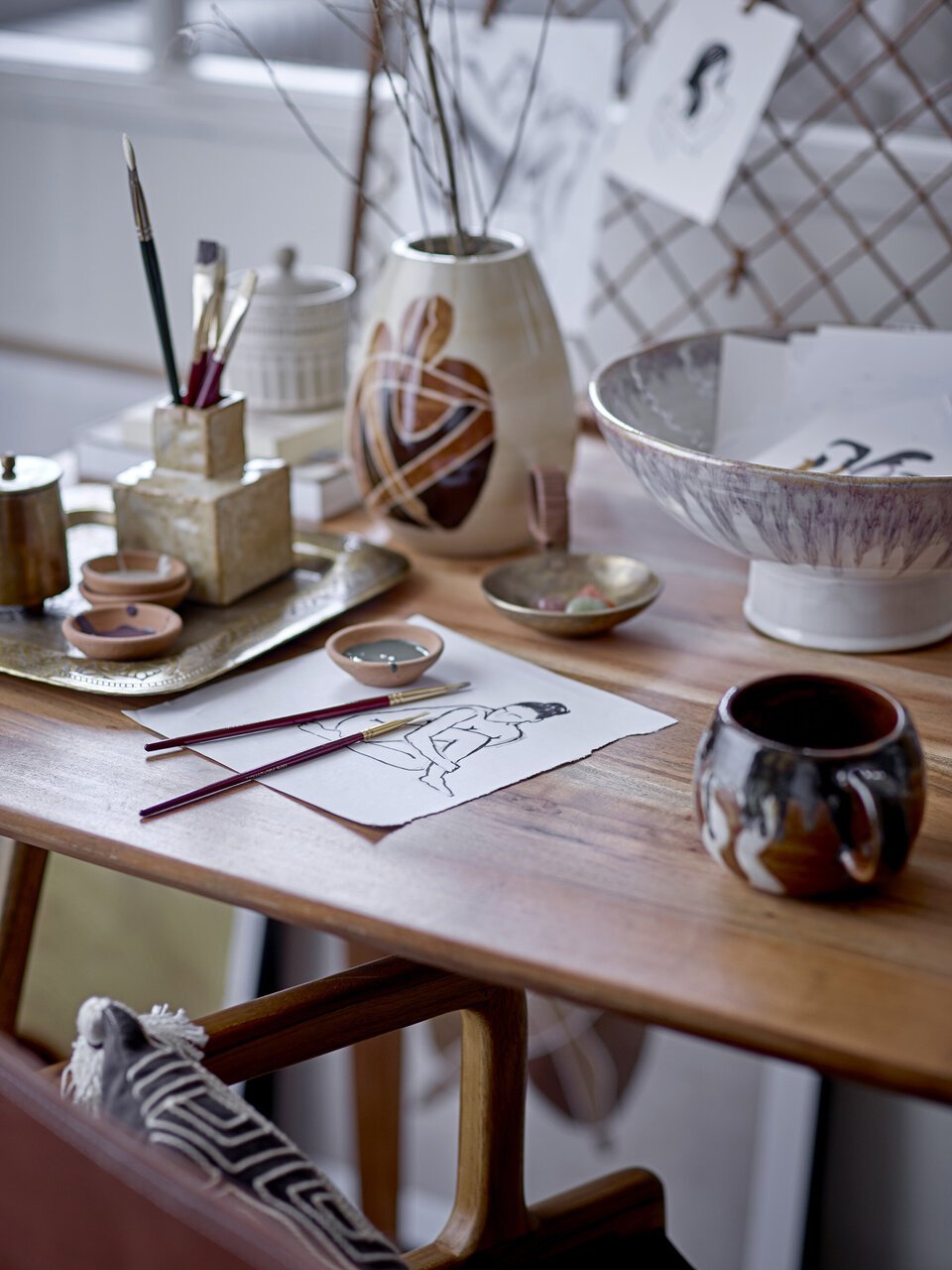 Bloomingville Vase Jonas aus Steingut Preview Image