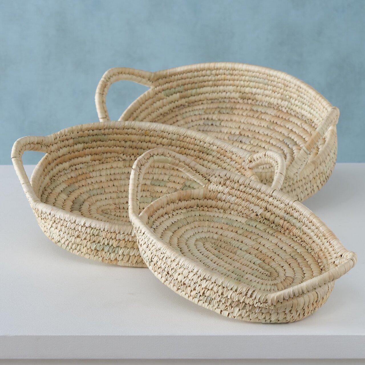 3er Set Korb flach mit Henkeln Samilana