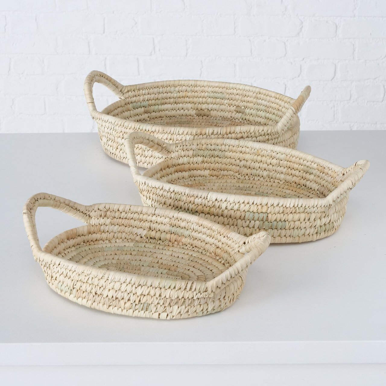 3er Set Korb flach mit Henkeln Samilana