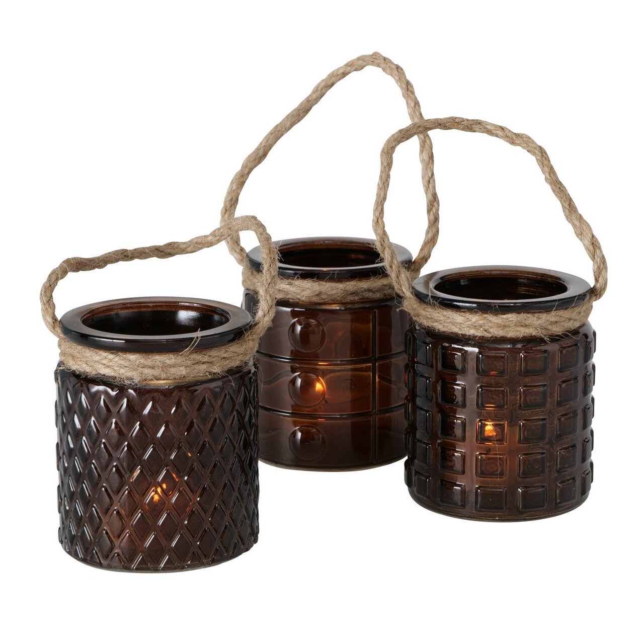 Boltze 3er Set Teelichtglas Trax