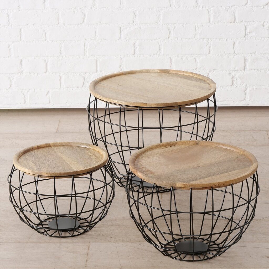 3er Set Tisch Ayris mit Aufbewahrungsmöglichkeit