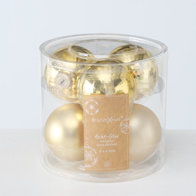 Weihnachtskugeln Ø 8 cm, 6 tlg