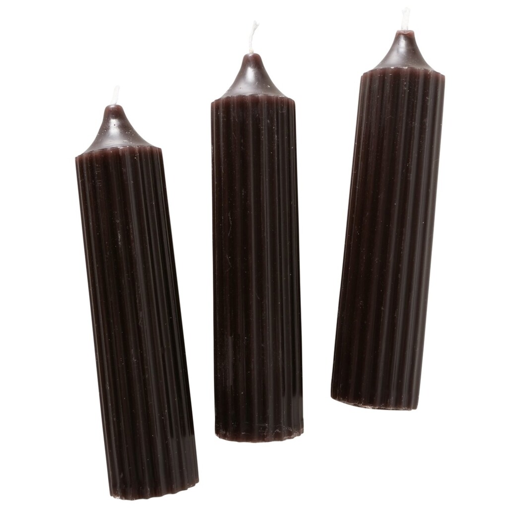 Dicke Stabkerzen Riffly Ø 3,5 cm, 3er Set