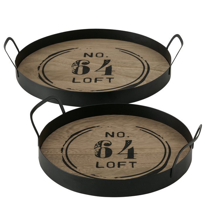 Boltze Tablett Local 2er Set rund