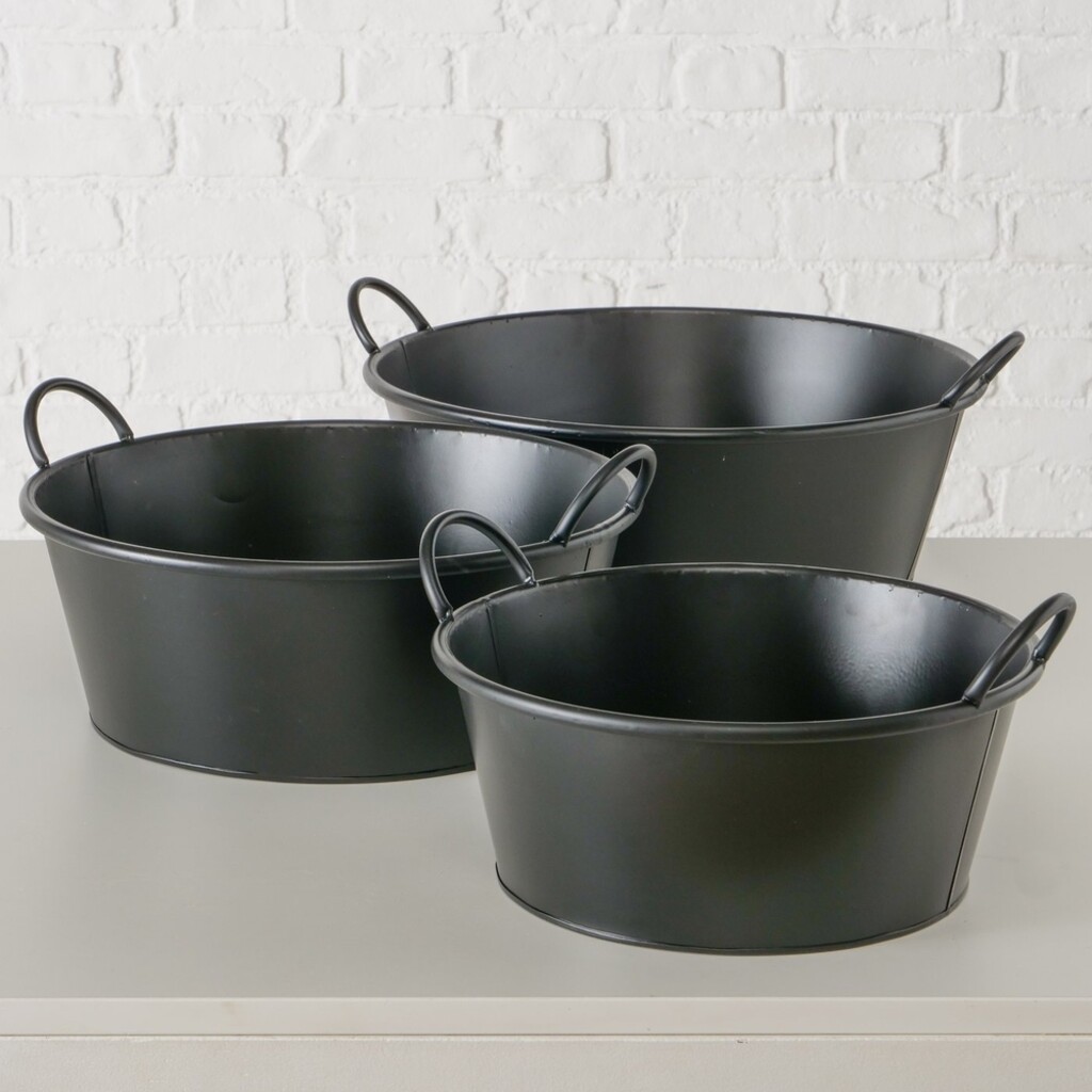 Übertopfe-Set Jackson Black 3er