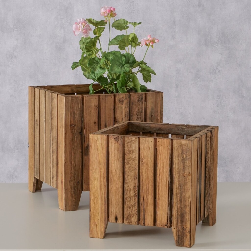 Boltze Outdoor Übertopf Nando 2er Set aus Holz online kaufen bei SKANDEKO (Ansicht 2)