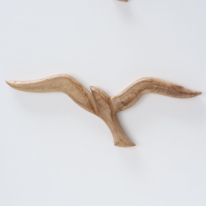 Vogel Wandobjekt 2er Set aus Holz